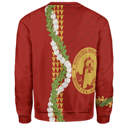 President Theodore Roosevelt High School Sweatshirt Puakenikeni Maile Flower Lei