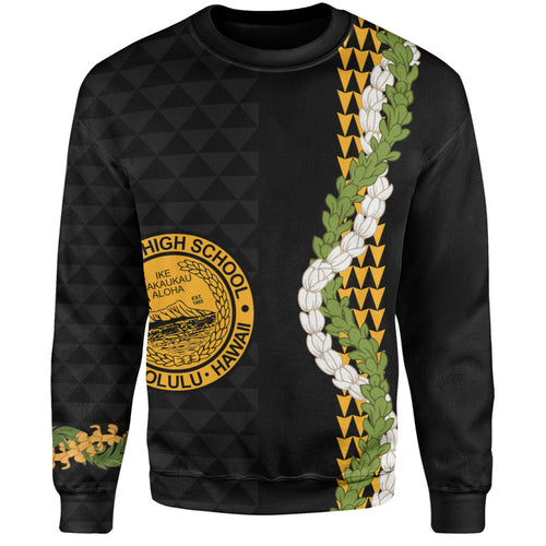President William McKinley High School Sweatshirt Puakenikeni Maile Flower Lei