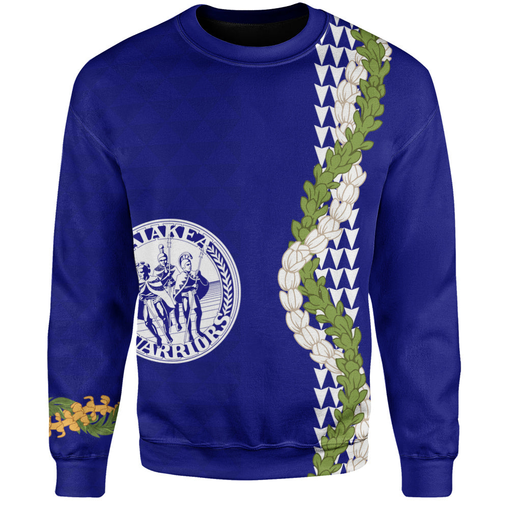 Waiakea High School Sweatshirt Puakenikeni Maile Flower Lei