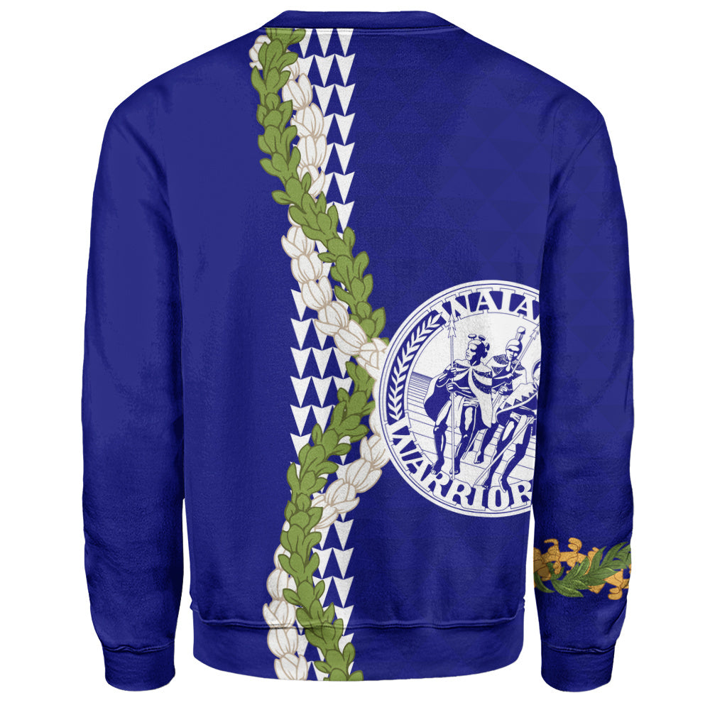 Waiakea High School Sweatshirt Puakenikeni Maile Flower Lei