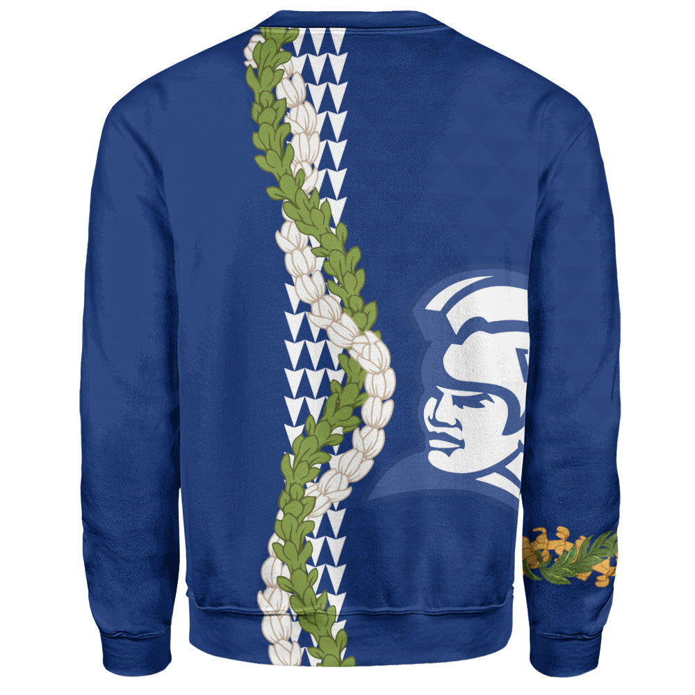 Waimea High School Sweatshirt Puakenikeni Maile Flower Lei
