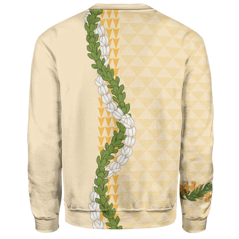Hawaii Sweatshirt Turtle Puakenikeni Maile Flower Lei