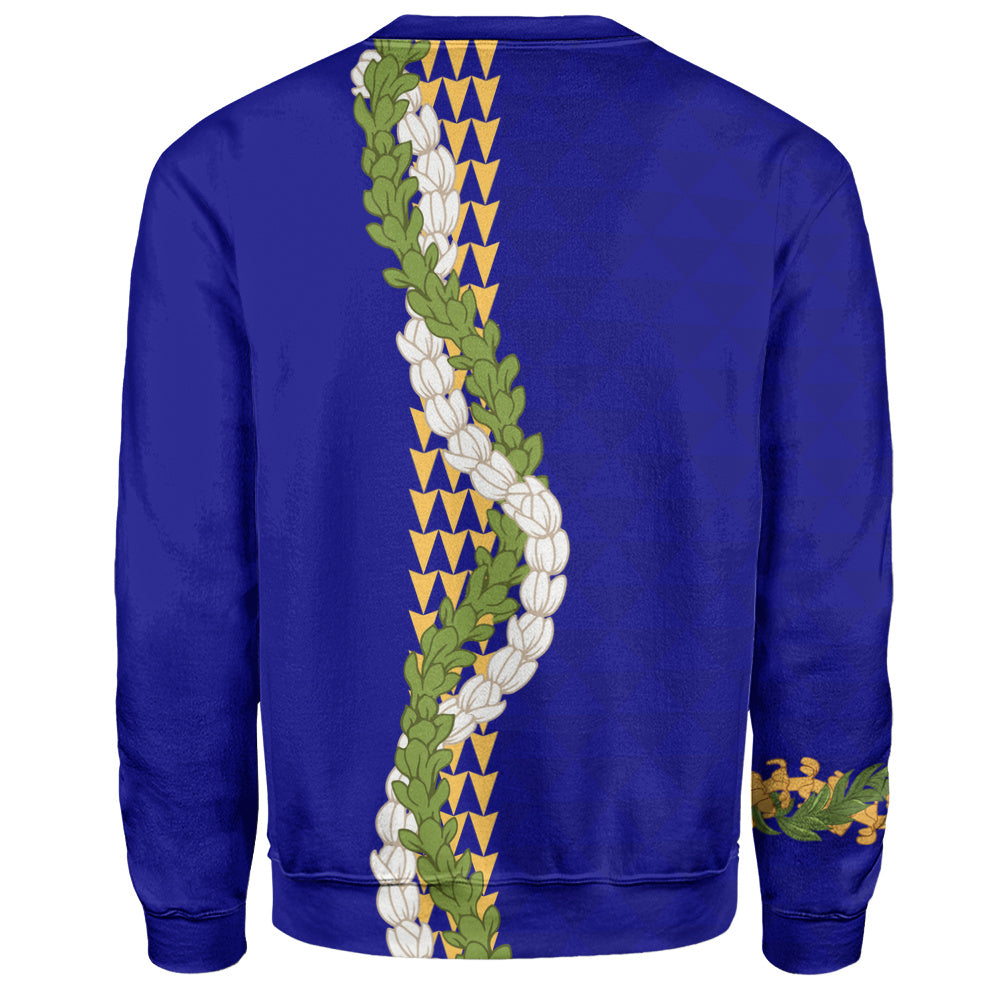 Hawaii Sweatshirt Turtle Puakenikeni Maile Flower Lei