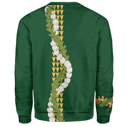 Hawaii Sweatshirt Turtle Puakenikeni Maile Flower Lei