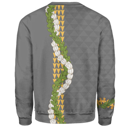 Hawaii Sweatshirt Turtle Puakenikeni Maile Flower Lei