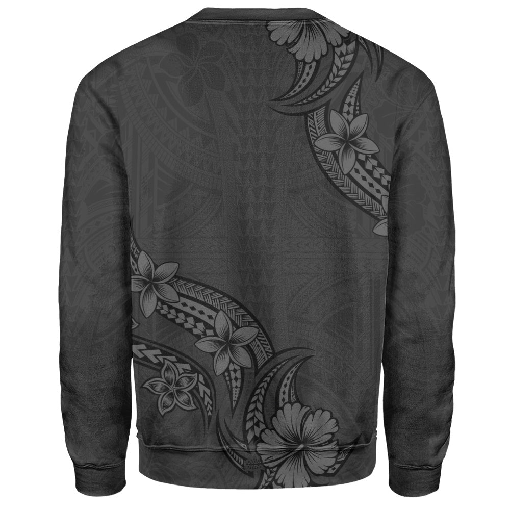 Hawaii Sweatshirt Plumeria Tribal Wave