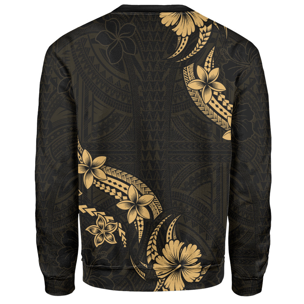 Hawaii Sweatshirt Plumeria Tribal Wave