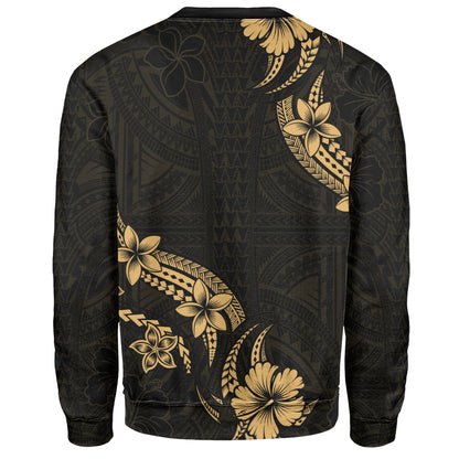 Hawaii Sweatshirt Plumeria Tribal Wave