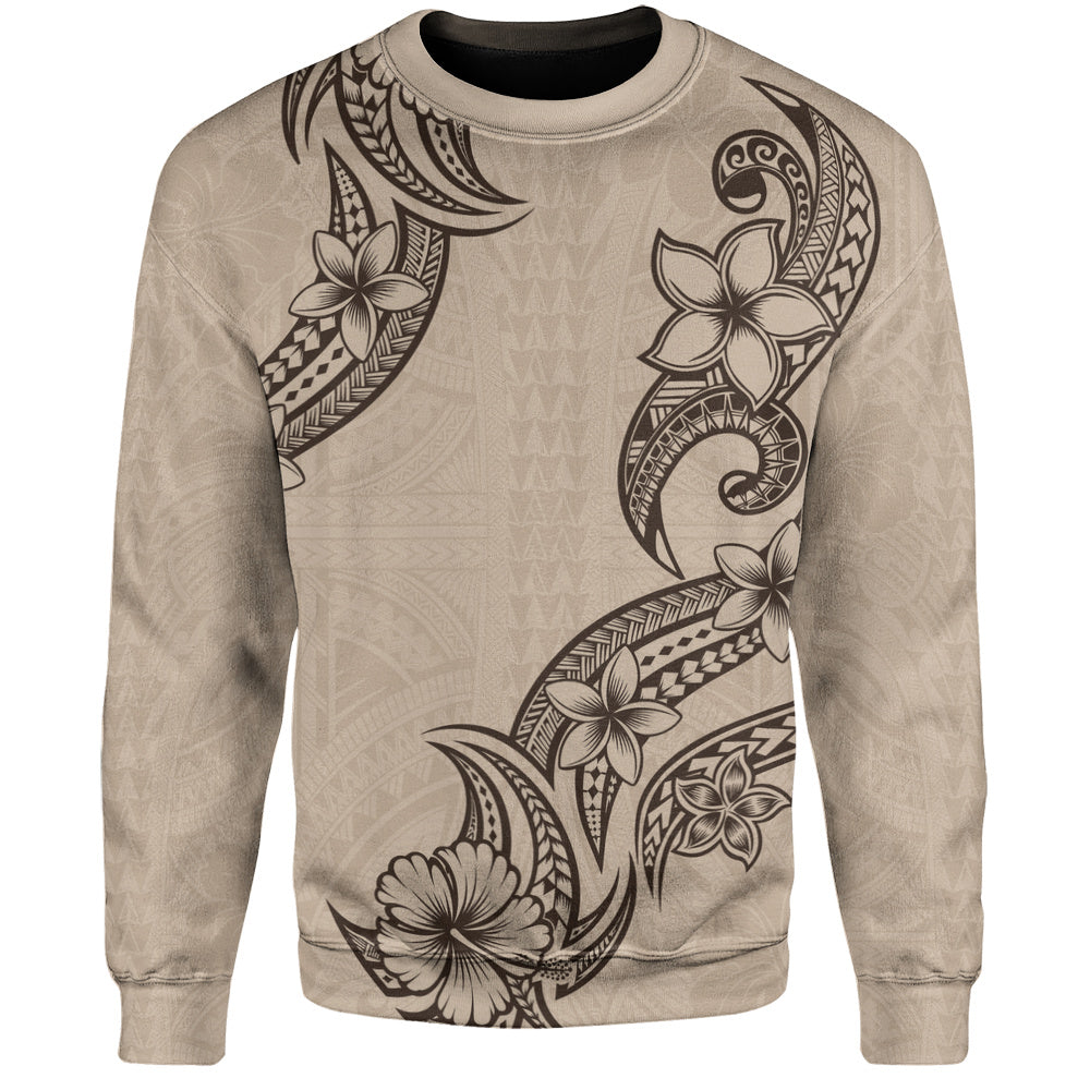 Hawaii Sweatshirt Plumeria Tribal Wave