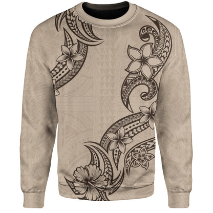 Hawaii Sweatshirt Plumeria Tribal Wave