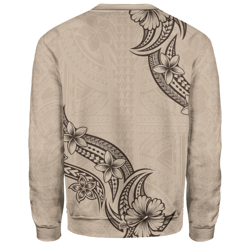 Hawaii Sweatshirt Plumeria Tribal Wave