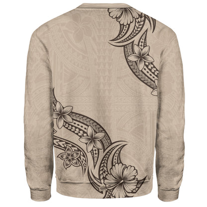 Hawaii Sweatshirt Plumeria Tribal Wave
