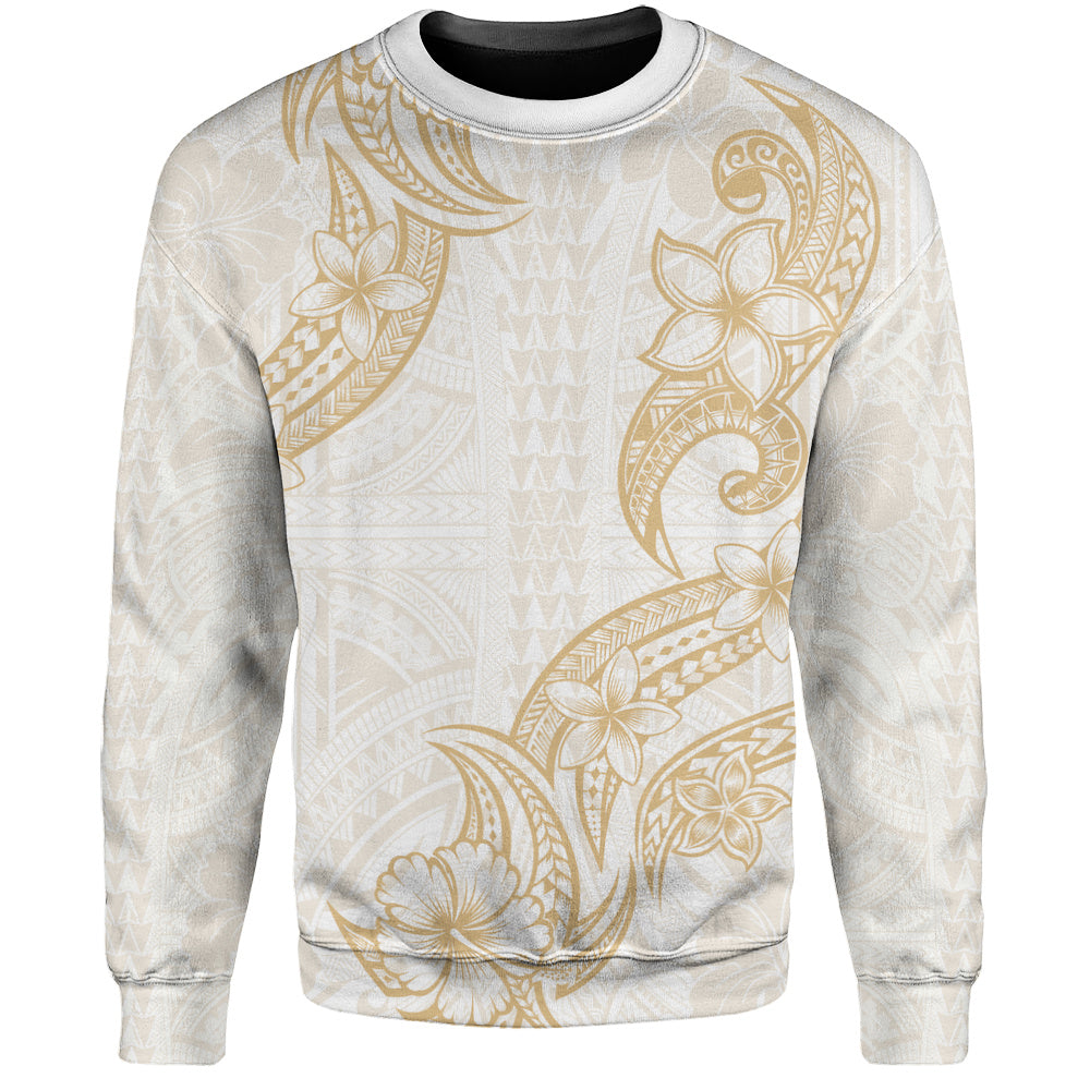 Hawaii Sweatshirt Plumeria Tribal Wave
