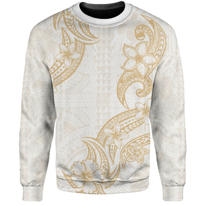 Hawaii Sweatshirt Plumeria Tribal Wave