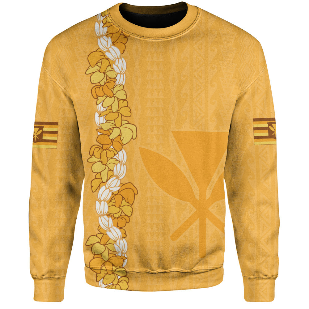 Hawaii Sweatshirt Flower Lei Kanaka Maoli Polynesia Island Style