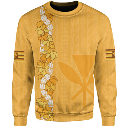 Hawaii Sweatshirt Flower Lei Kanaka Maoli Polynesia Island Style