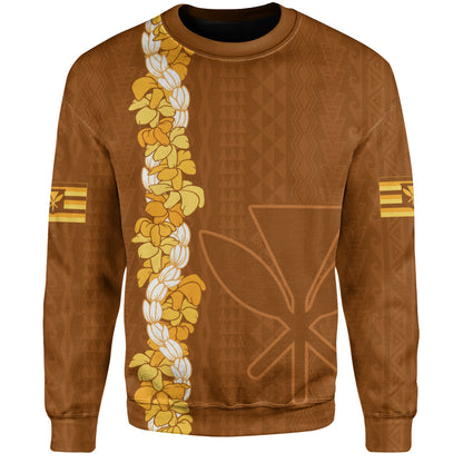 Hawaii Sweatshirt Flower Lei Kanaka Maoli Polynesia Island Style