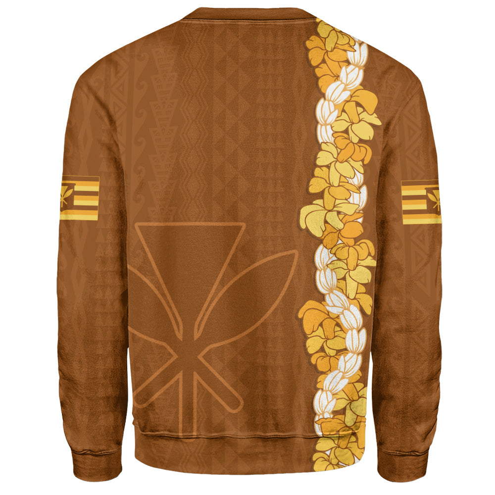 Hawaii Sweatshirt Flower Lei Kanaka Maoli Polynesia Island Style