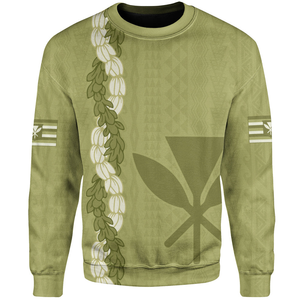 Hawaii Sweatshirt Flower Lei Kanaka Maoli Polynesia Island Style