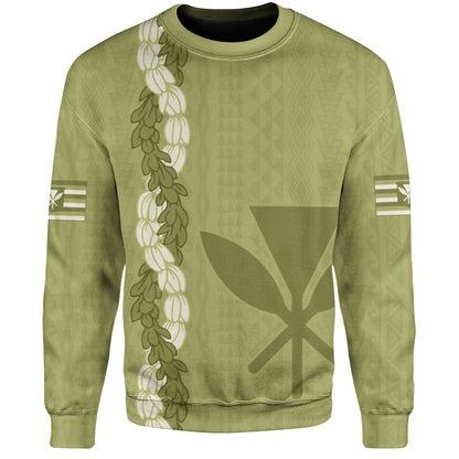 Hawaii Sweatshirt Flower Lei Kanaka Maoli Polynesia Island Style