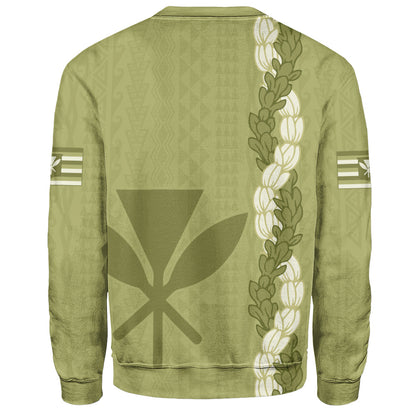 Hawaii Sweatshirt Flower Lei Kanaka Maoli Polynesia Island Style
