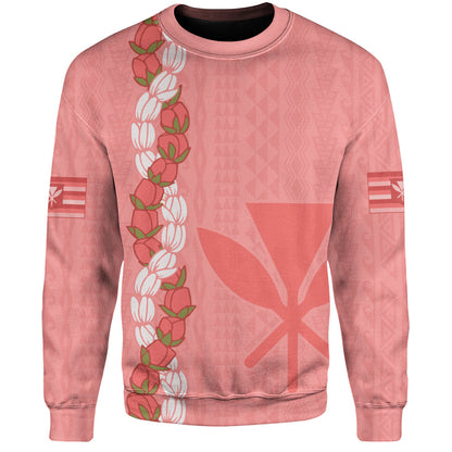 Hawaii Sweatshirt Flower Lei Kanaka Maoli Polynesia Island Style