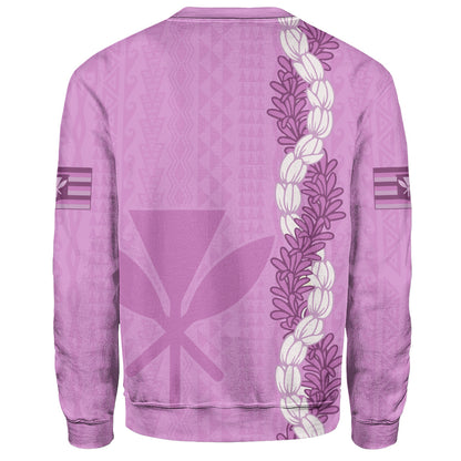 Hawaii Sweatshirt Flower Lei Kanaka Maoli Polynesia Island Style