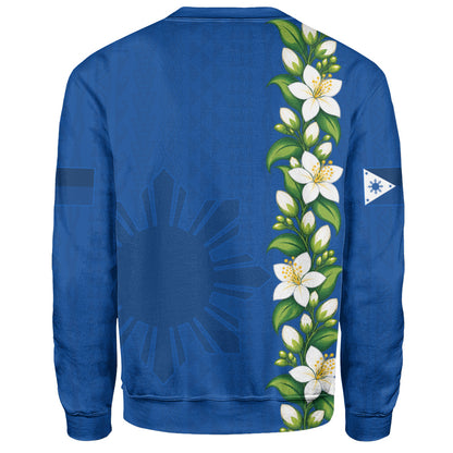Philippines Filipinos Sweatshirt Sampaguita Flower Tribal Polynesian Sun Island Style
