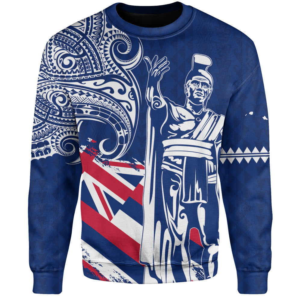 Hawaii Sweatshirt King Kamehameha Hawaiian Flag Polynesian Pride