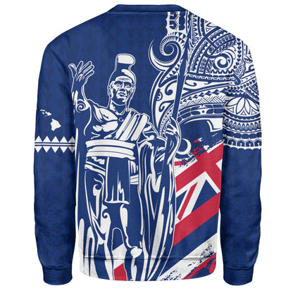 Hawaii Sweatshirt King Kamehameha Hawaiian Flag Polynesian Pride