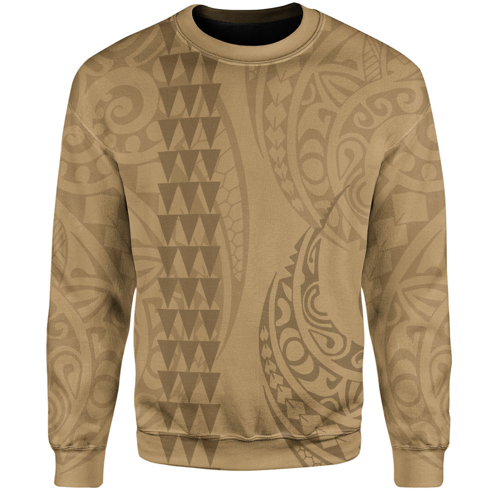 Hawaii Sweatshirt Only Polynesian Kakau Style Golden