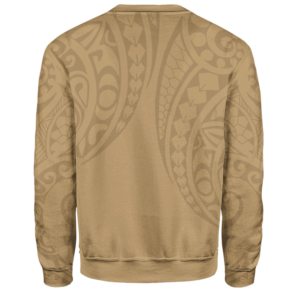 Hawaii Sweatshirt Only Polynesian Kakau Style Golden
