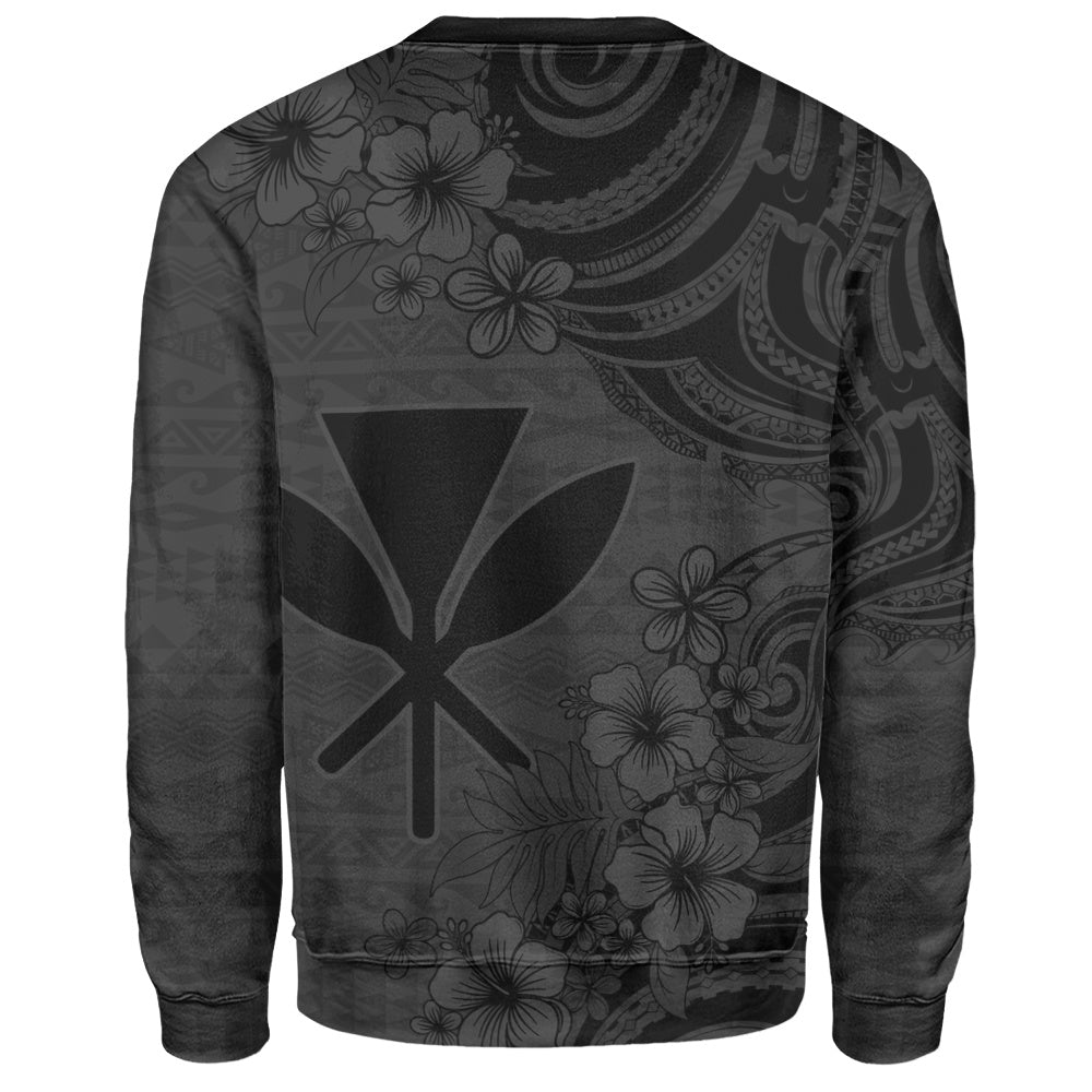 Hawaii Sweatshirt Kanaka Maoli Hibiscus Polynesian Tribal Print Style