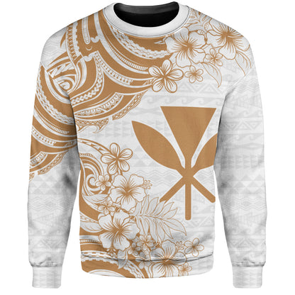 Hawaii Sweatshirt Kanaka Maoli Hibiscus Polynesian Tribal Print Style