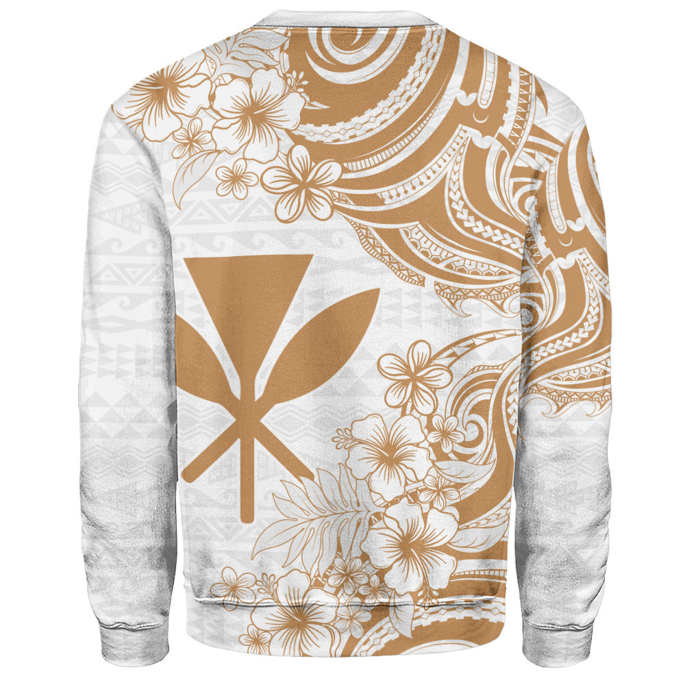 Hawaii Sweatshirt Kanaka Maoli Hibiscus Polynesian Tribal Print Style
