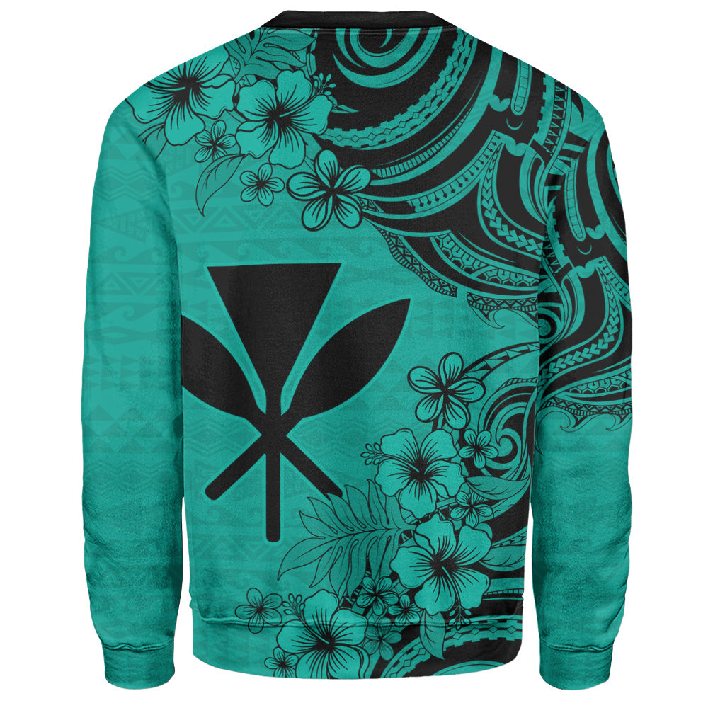 Hawaii Sweatshirt Kanaka Maoli Hibiscus Polynesian Tribal Print Style