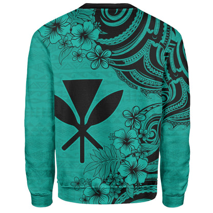 Hawaii Sweatshirt Kanaka Maoli Hibiscus Polynesian Tribal Print Style