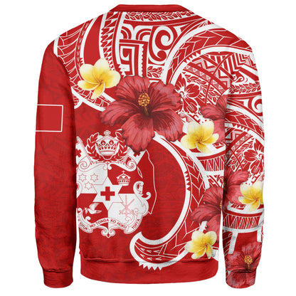 Tonga Sweatshirt Royal Kingdom Crest Hibiscus Polynesian Tribal Heritage