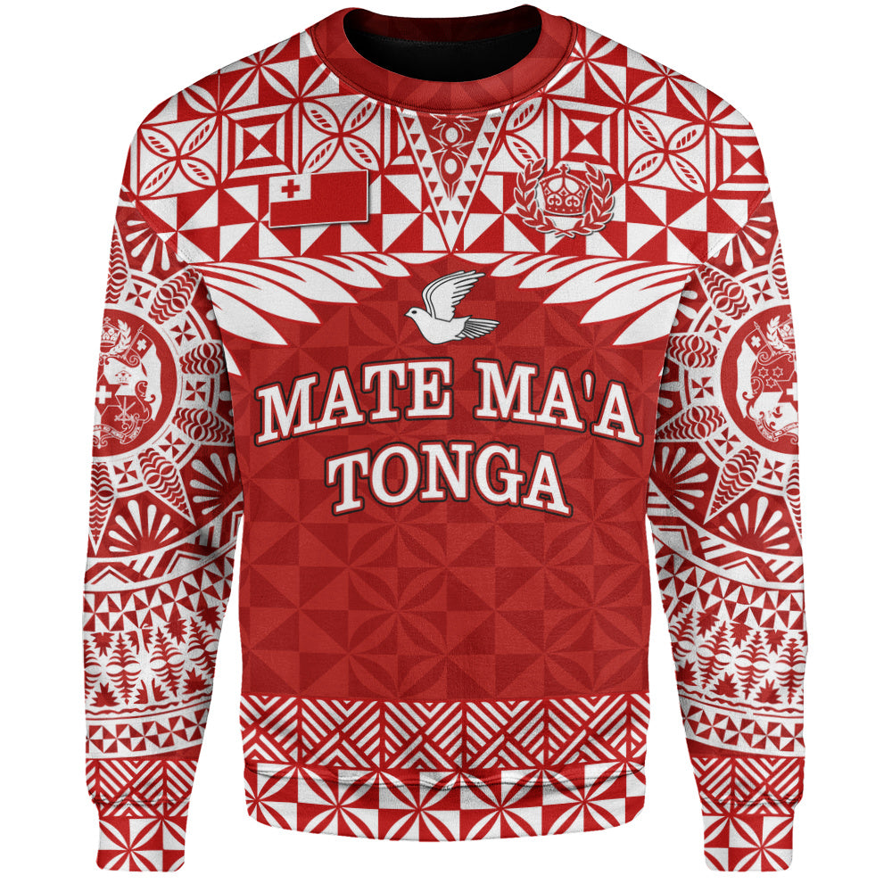 Tonga Sweatshirt Mate Ma'a Tonga Rugby Royal Crown Polynesian Tribal Pride