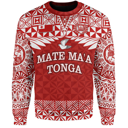 Tonga Sweatshirt Mate Ma'a Tonga Rugby Royal Crown Polynesian Tribal Pride