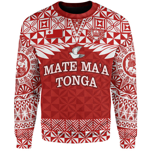 Tonga Sweatshirt Mate Ma'a Tonga Rugby Royal Crown Polynesian Tribal Pride