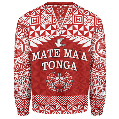 Tonga Sweatshirt Mate Ma'a Tonga Rugby Royal Crown Polynesian Tribal Pride