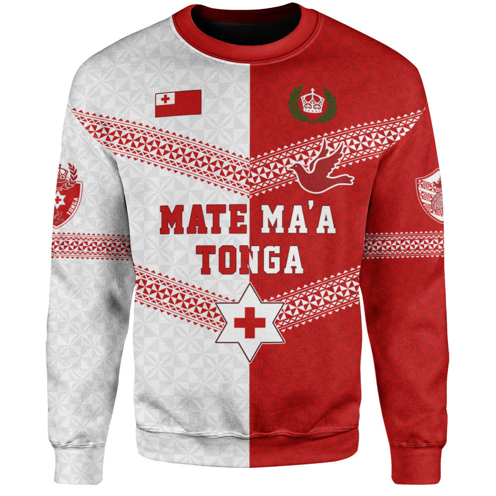 Tonga Sweatshirt Mate Ma'a Tonga Rugby Ngatu Tribal Half Style