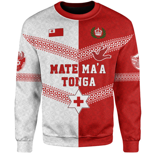 Tonga Sweatshirt Mate Ma'a Tonga Rugby Ngatu Tribal Half Style