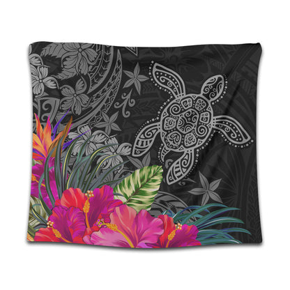 Hawaii Tapestry Tropical Honu Hibiscus Garden Style