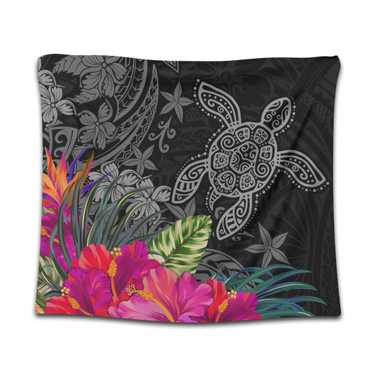 Hawaii Tapestry Tropical Honu Hibiscus Garden Style