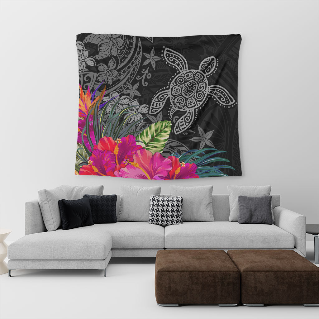 Hawaii Tapestry Tropical Honu Hibiscus Garden Style