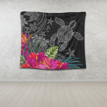 Hawaii Tapestry Tropical Honu Hibiscus Garden Style