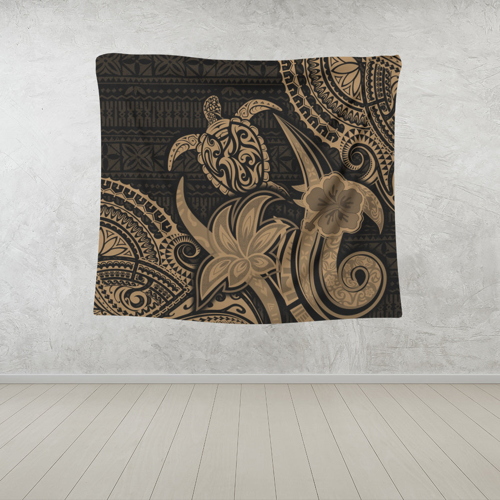 Hawaii Tapestry Honu Turtle Hibiscus Tribal Legacy