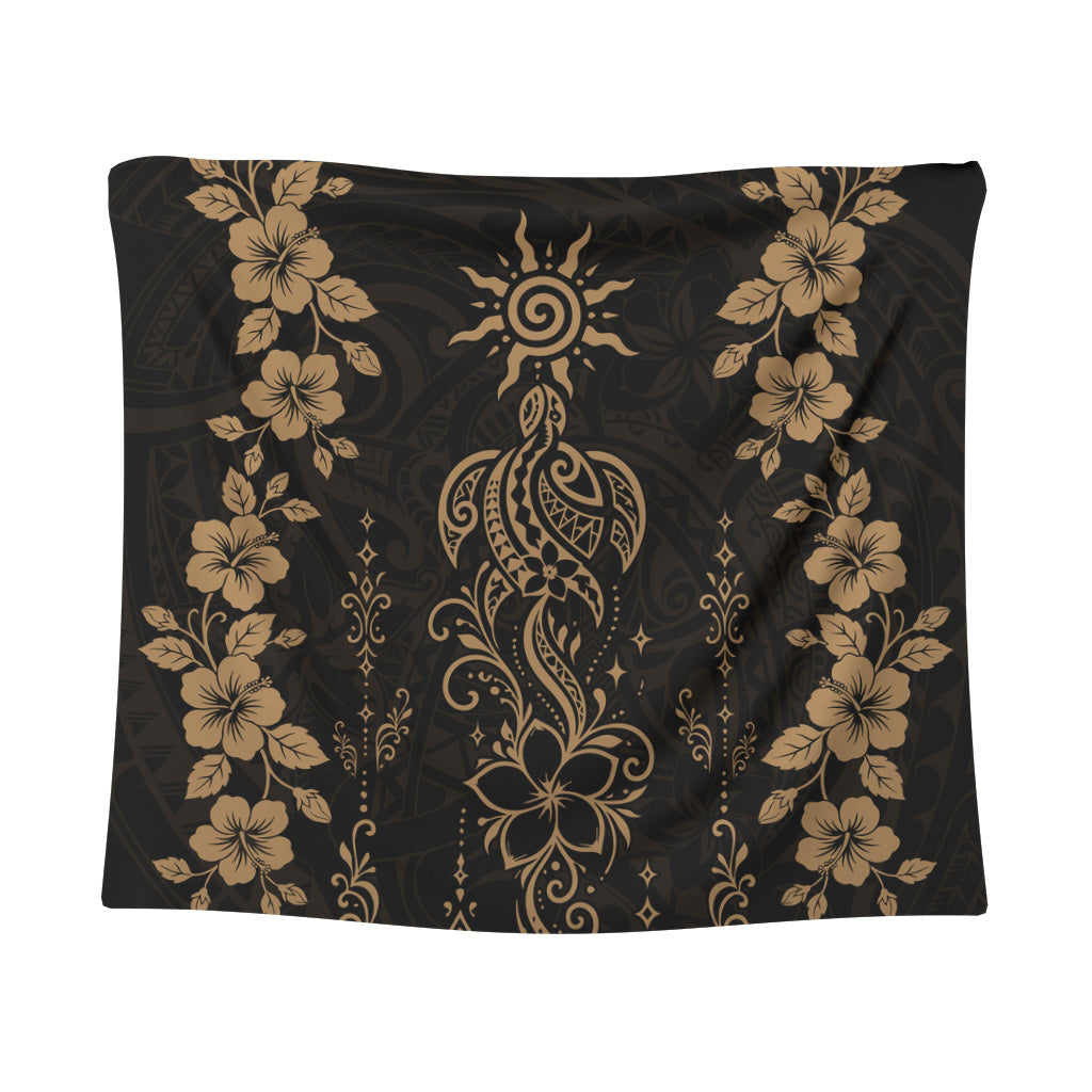 Hawaii Tapestry Vintage Honu Hibiscus Floral Elegance